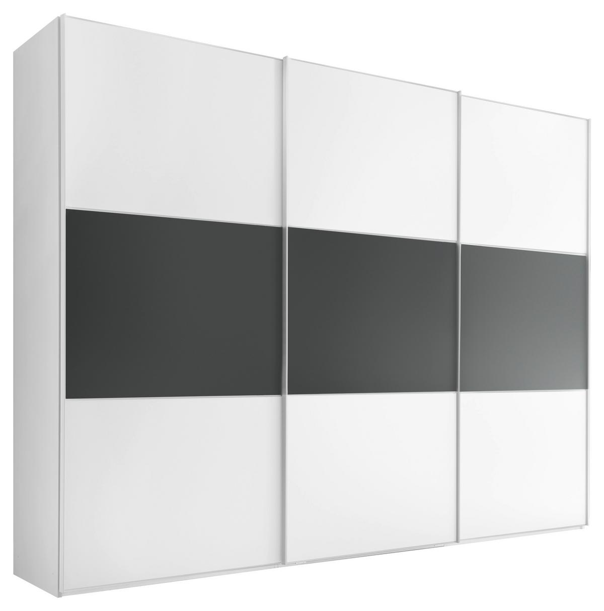 Schwebetürenschrank 336cm Includo, Weiß/Anthrazit - Anthrazit/Weiß, Design (336/222/68cm) - MID.YOU