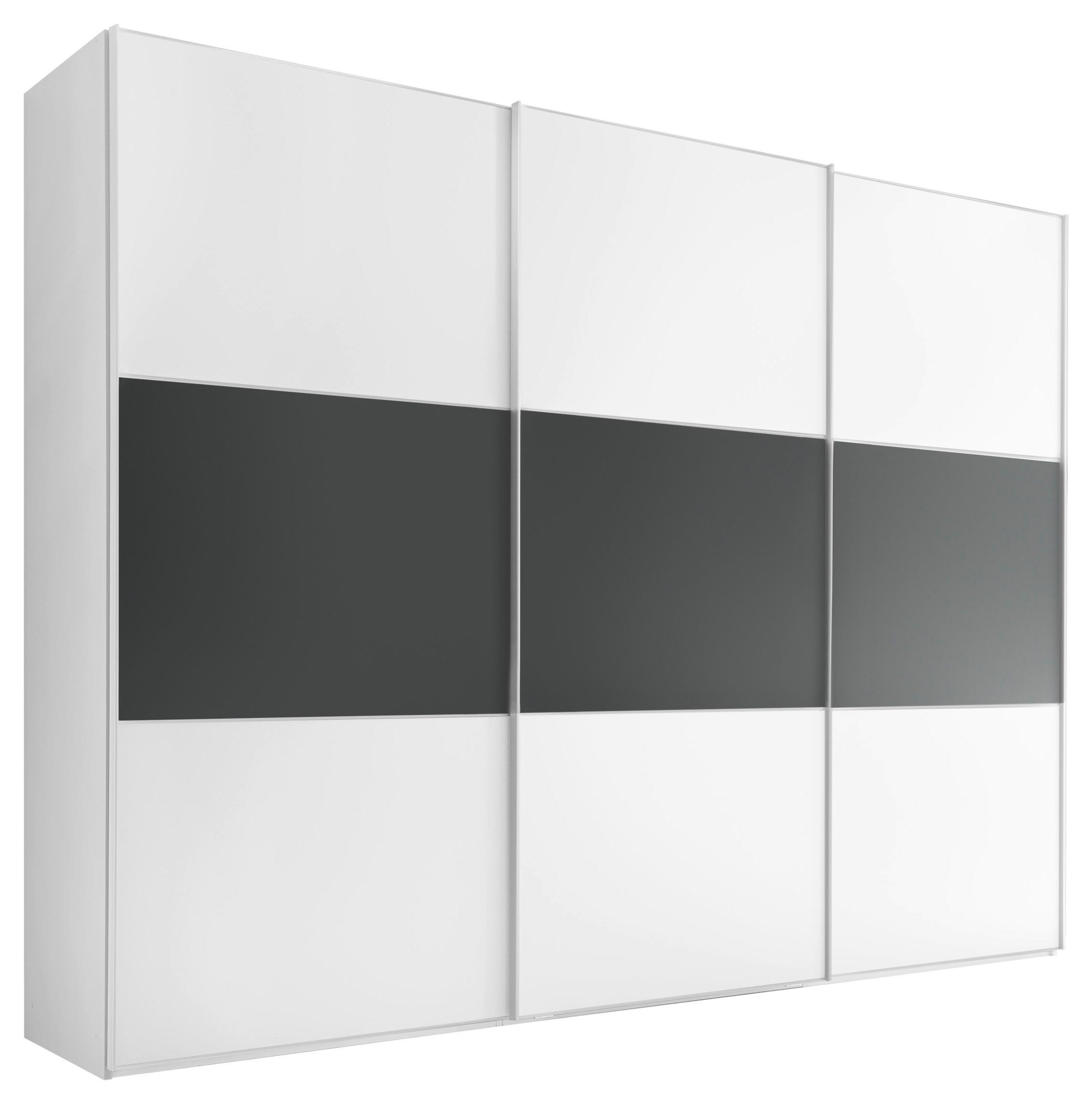 Schwebetürenschrank 298cm Includo, Weiß/anthrazit