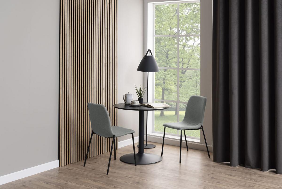 Kulatý bistro stůl IBIZA, Ø 80 cm, černý - černá, Moderní, kov/kompozitní dřevo (80/75cm)