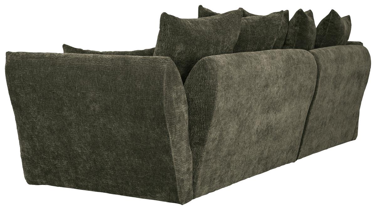 Univerzálna sedačka CAMMELLIO, zelená ženilka, 7 vankúšov - čierna/zelená, Modern, textil (296/75-95/189cm) - Mömax
