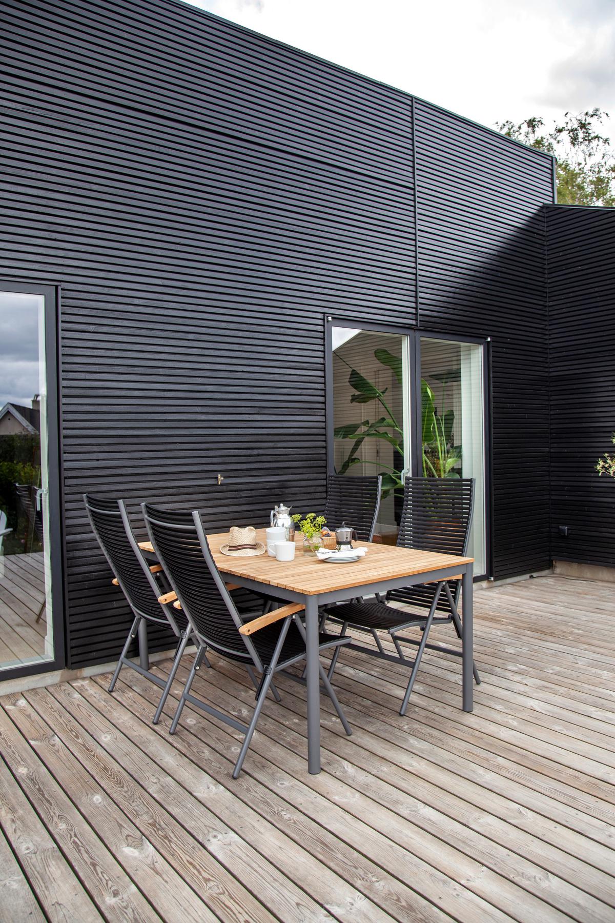 Gartenstuhl Klappbar Mood Position Kunststoff - Anthrazit/Schwarz, KONVENTIONELL, Holz/Kunststoff (60/111/72cm) - Gardenson