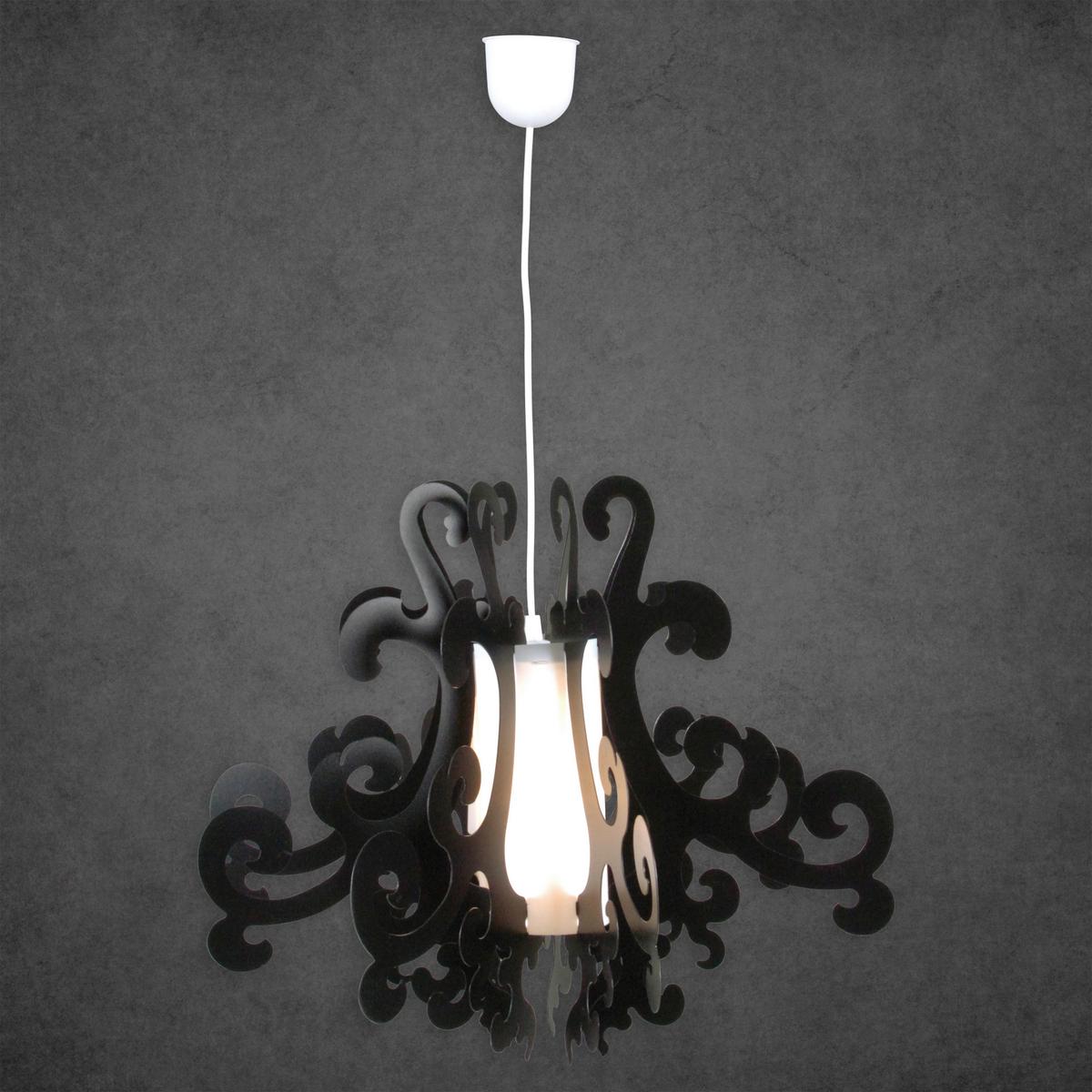 Kronleuchter Greta H: 45 Cm 8000722 Gretta - Schwarz, Trend, Kunststoff (55/45cm) - Näve