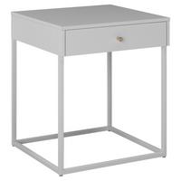 Nočný stolík MONA kovový biely - biela/zlatá, Modern, kov (41/50/43cm)