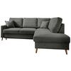 Ecksofa mit Schlaffunktion Valentina mit Kissen Anthrazit - Anthrazit/Naturfarben, KONVENTIONELL, Textil (230/200cm) - P & B