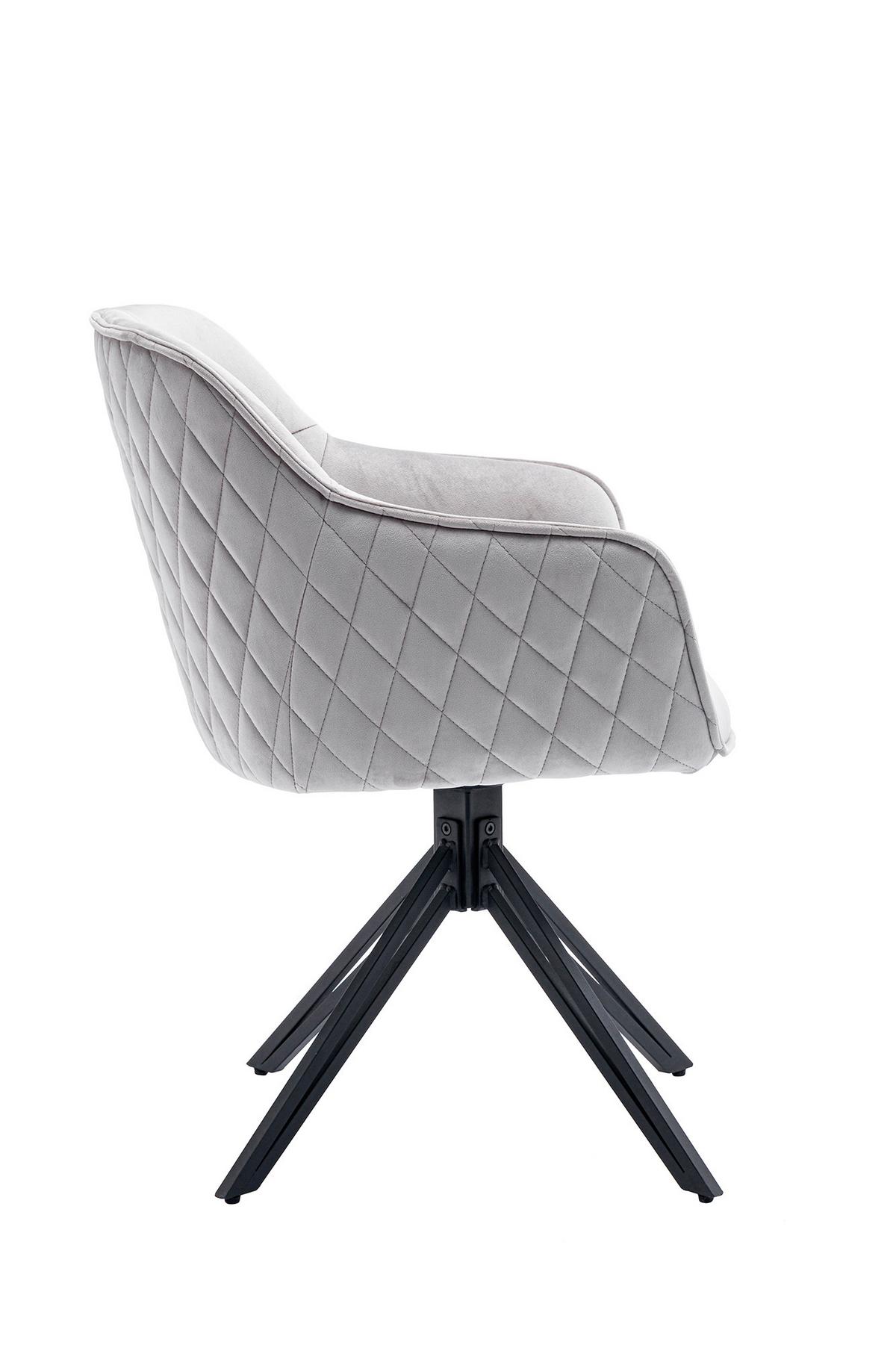 Armlehnstuhl Hellgrau B: 59 Cm - Hellgrau/Schwarz, MODERN, Textil/Metall (59/83/60cm) - Livetastic