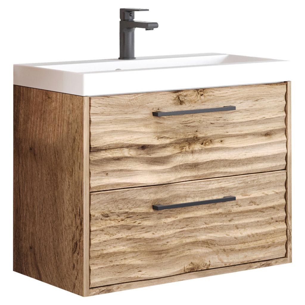 Waschbeckenunterschrank B: 60 cm, Eiche Wotan