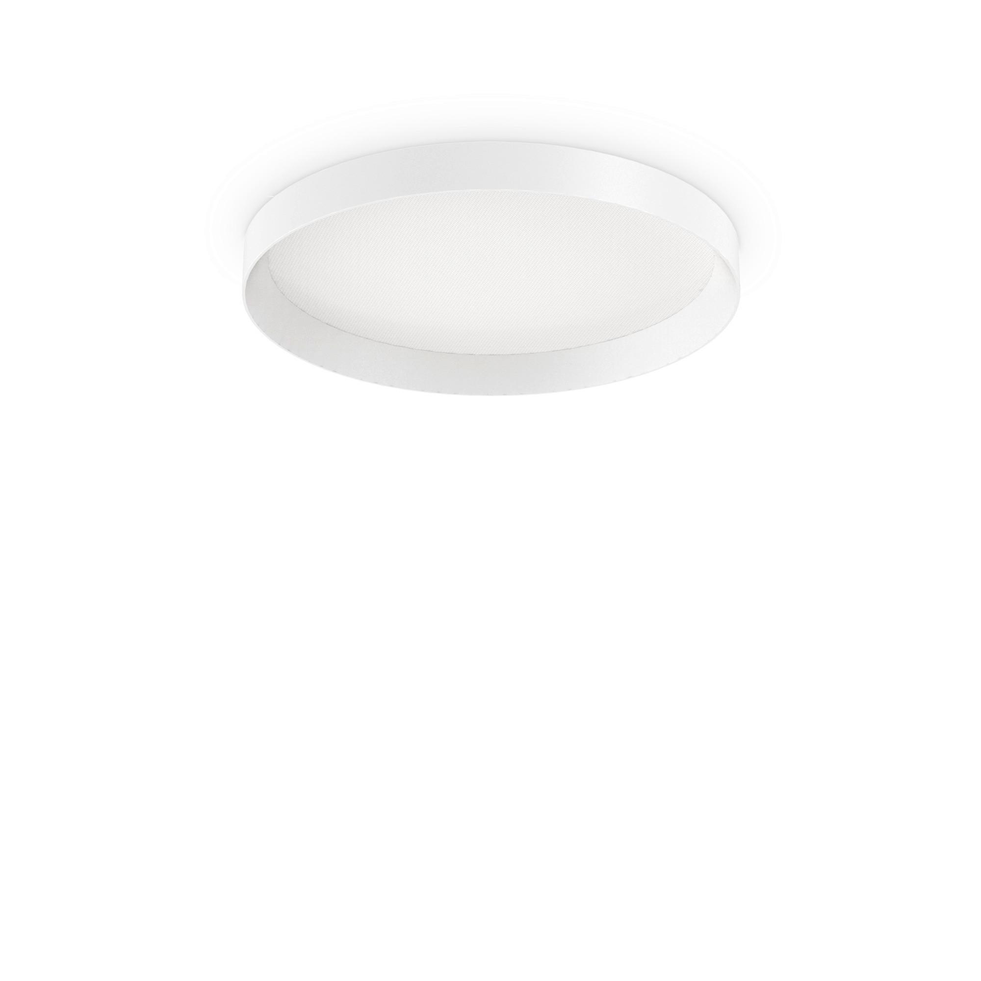 LED-DECKENLEUCHTE Bianco Weiß D: 35 cm - Weiß, Basics, Kunststoff/Metall (35/7,8cm) - Ideal Lux