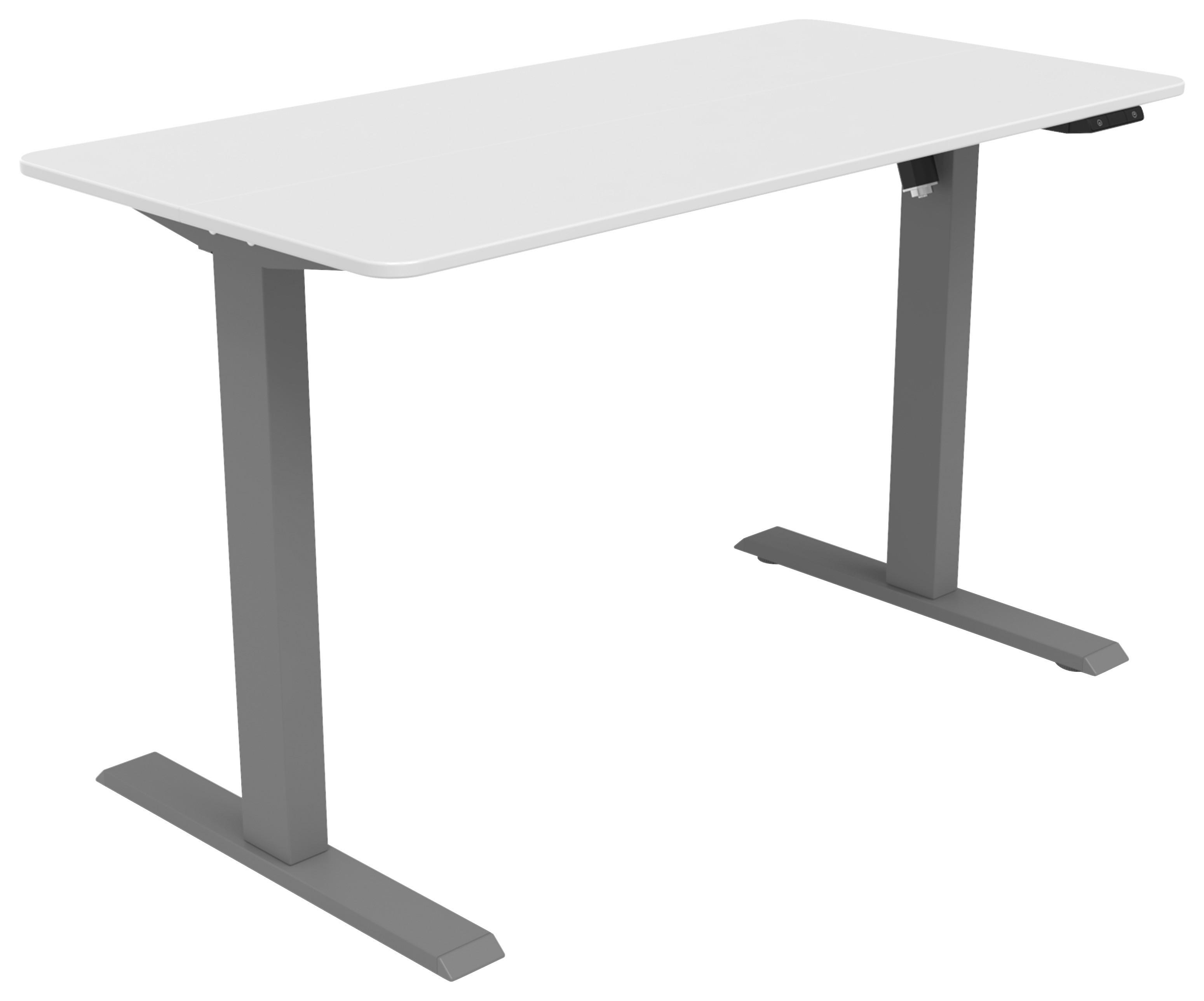Schreibtisch höhenverstellbar 120x71,5x60 cm Strong Weiß - Weiß/Grau, MODERN, Holzwerkstoff/Kunststoff (120/71,5/60cm) - MID.YOU