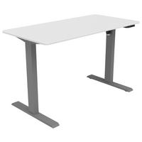 Schreibtisch Höhenverstellbar 120x71,5x60 Cm Strong Weiß - Weiß/Grau, MODERN, Holzwerkstoff/Kunststoff (120/71,5/60cm) - MID.YOU