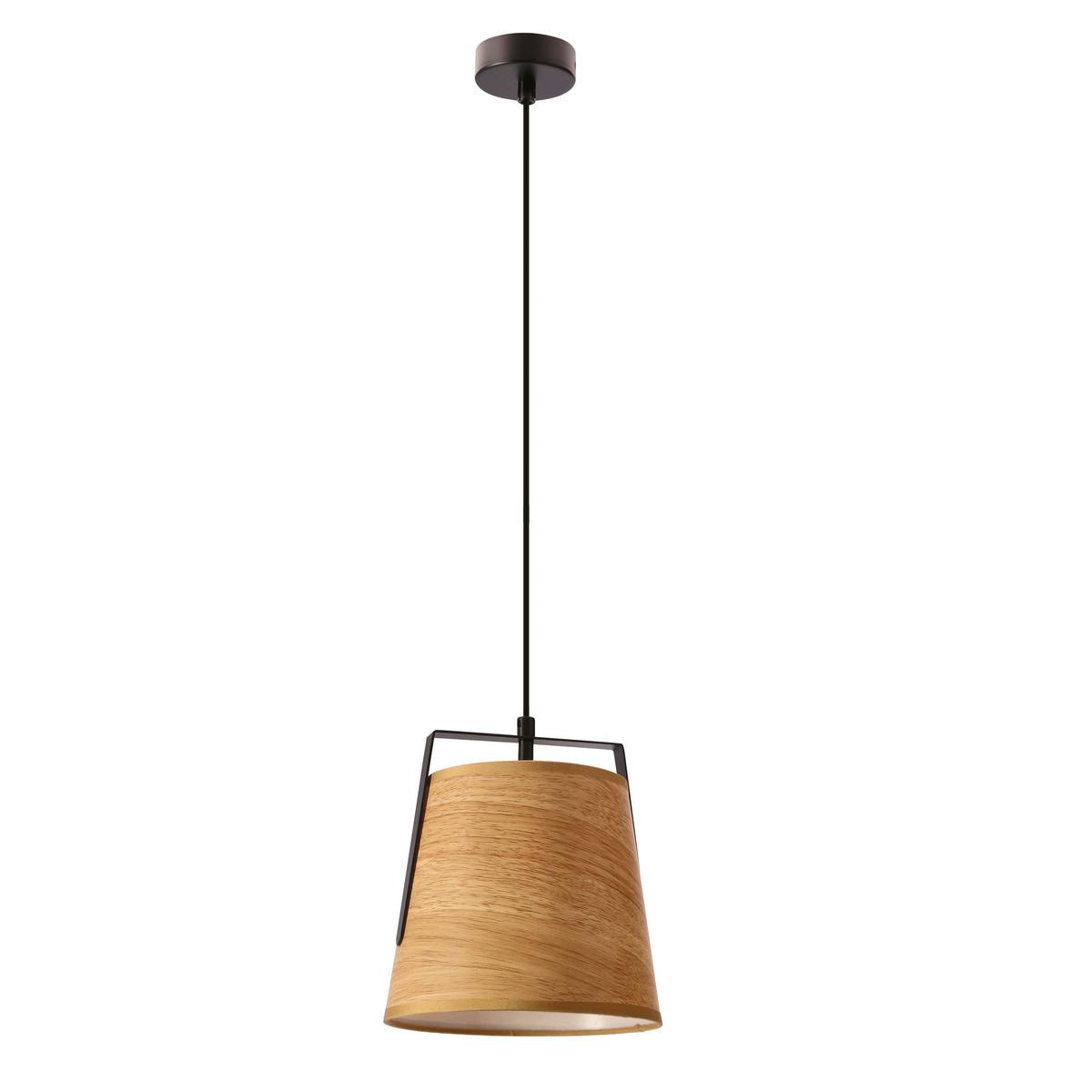 Pendelleuchte 31-38364 milbury - Eichefarben/Schwarz, Natur, Kunststoff/Metall (20/20/115cm)