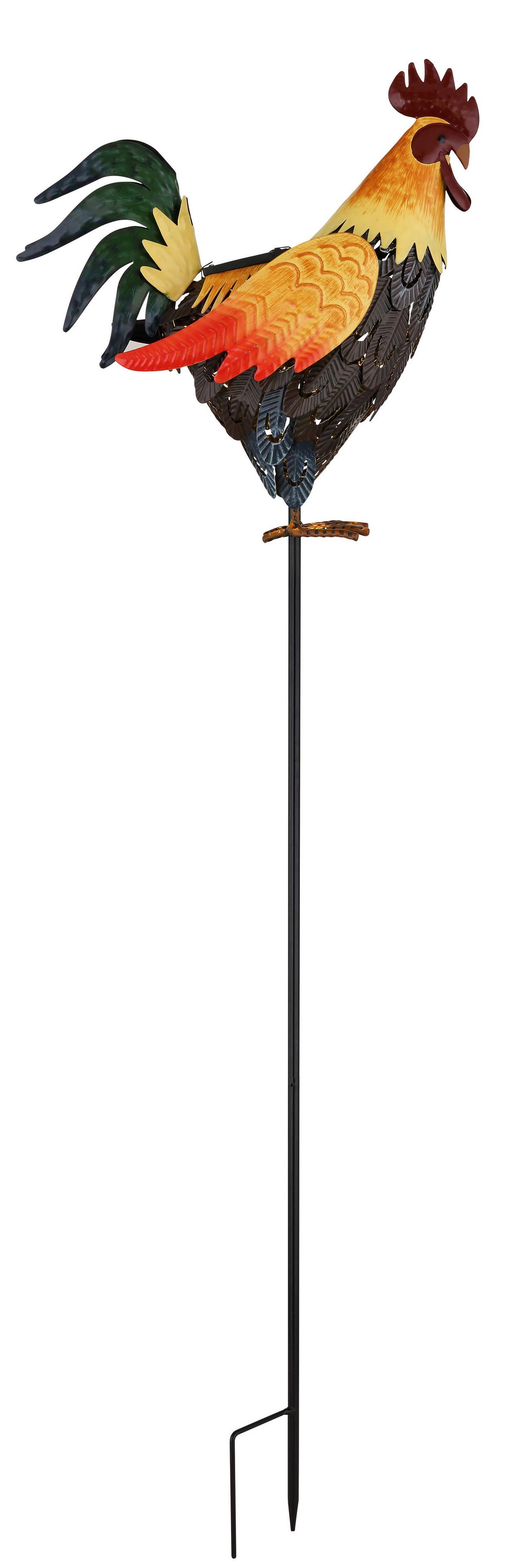 Solarleuchte 3000k, Warmweiß - Gelb/Schwarz, Design, Metall (28,5/13/100cm) - Globo