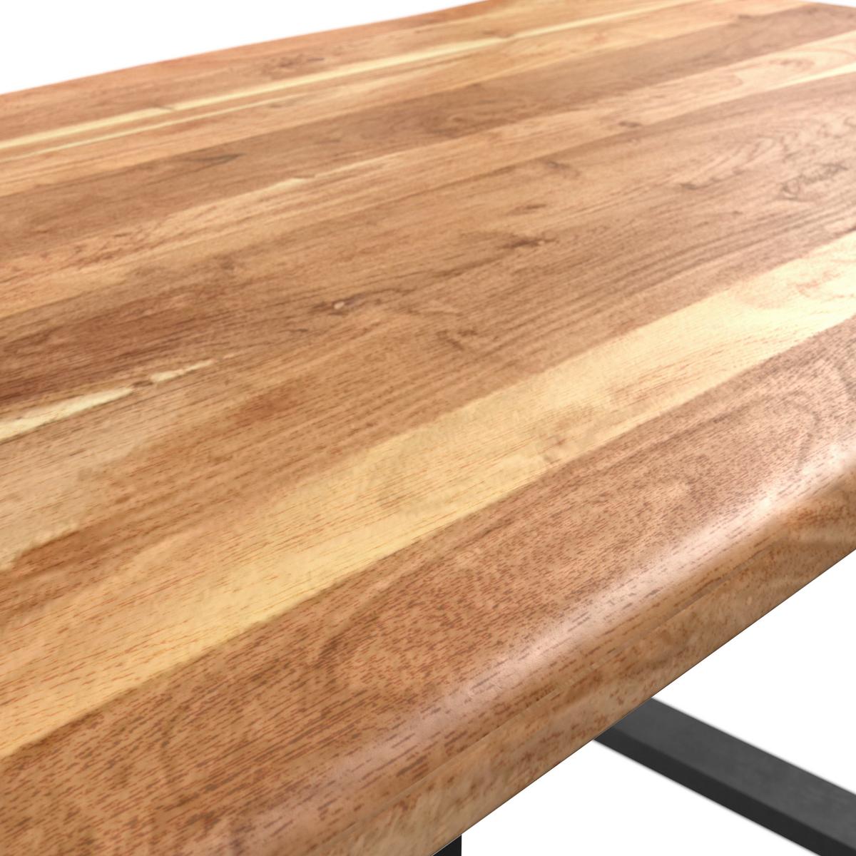 Esstisch Echtholz Mundra 140x76 cm Schwarz/Akazienfarbe - Schwarz/Akaziefarben, KONVENTIONELL, Holz/Metall (140/76/90cm)