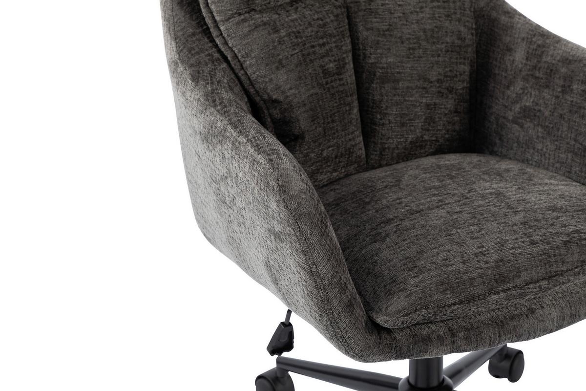 Drehstuhl Siena Grau B: 58 cm - Schwarz/Grau, MODERN, Kunststoff/Textil (58/85-93/58cm) - MID.YOU