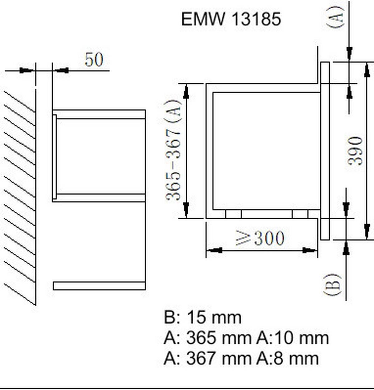 Einbaumikrowelle Emw 13185 E - Silberfarben, Basics, Kunststoff/Metall (59,5/39/32cm) - Amica