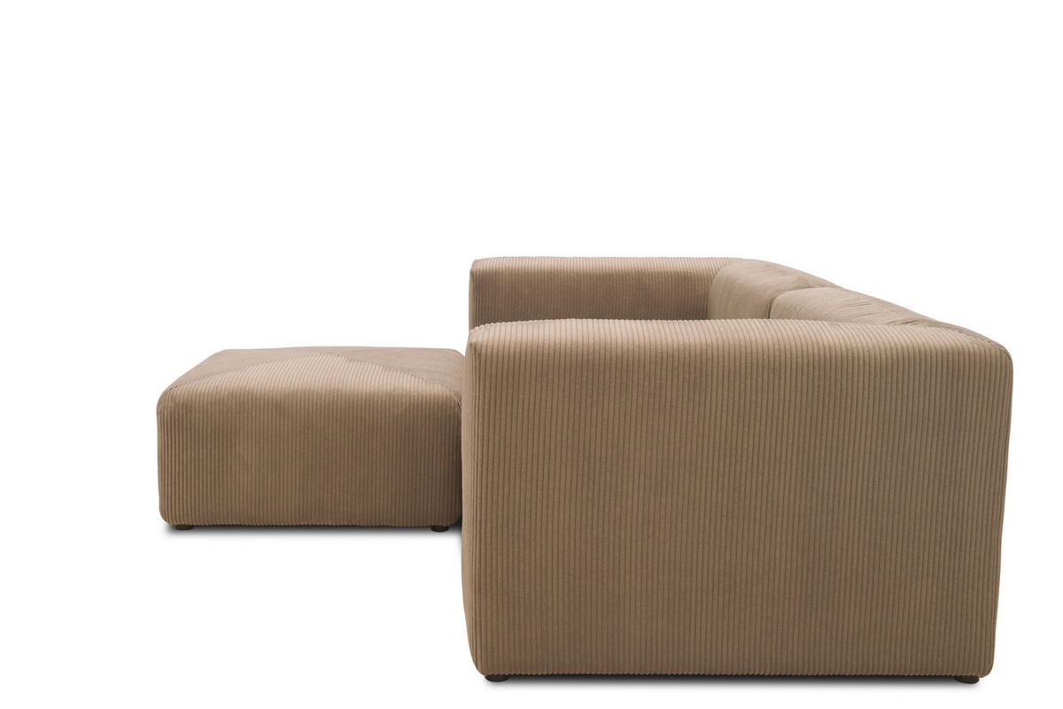 Ecksofa Schlammfarben B: 216 Cm - Schlammfarben/Schwarz, Design, Textil (216/69/193cm) - MID.YOU