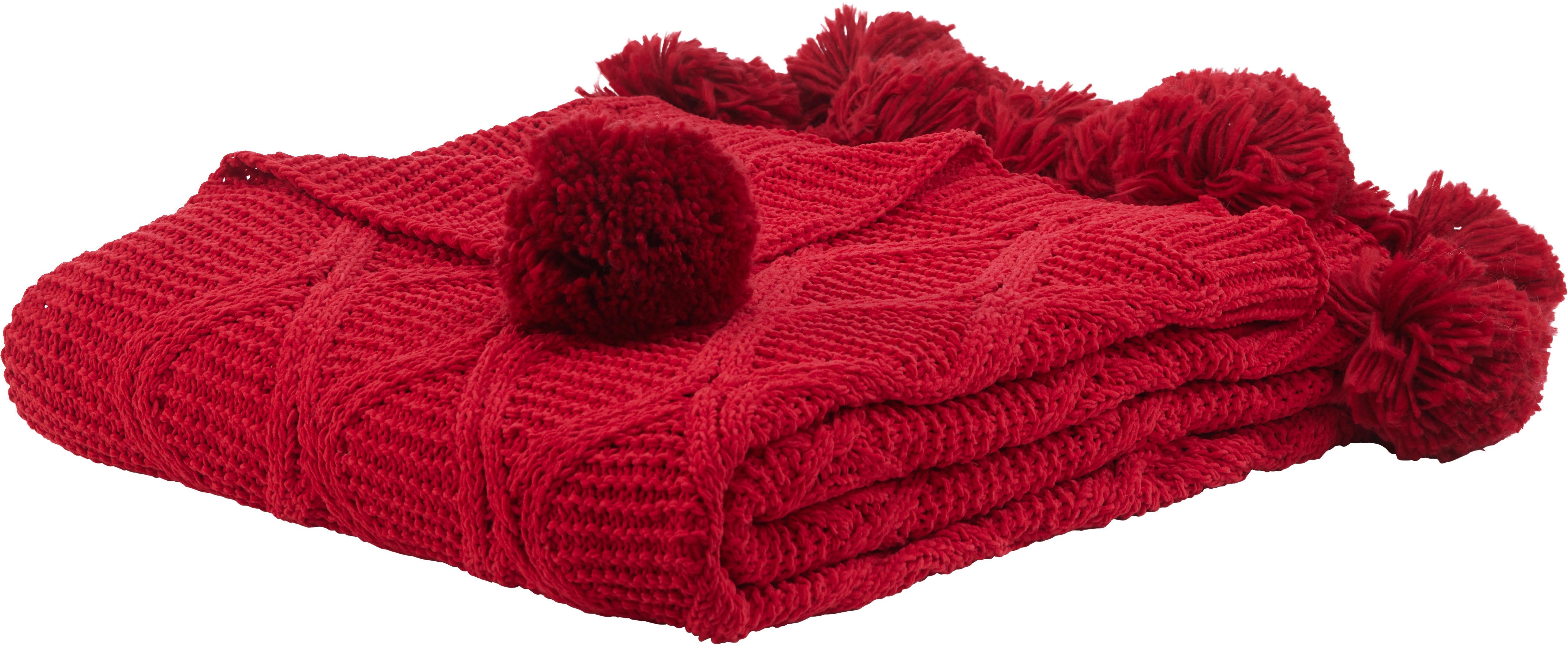 Mäkká Deka Bommel, 130/170cm, Červená - červená, Romantický / Vidiecky, textil (130/170cm) - Premium Living