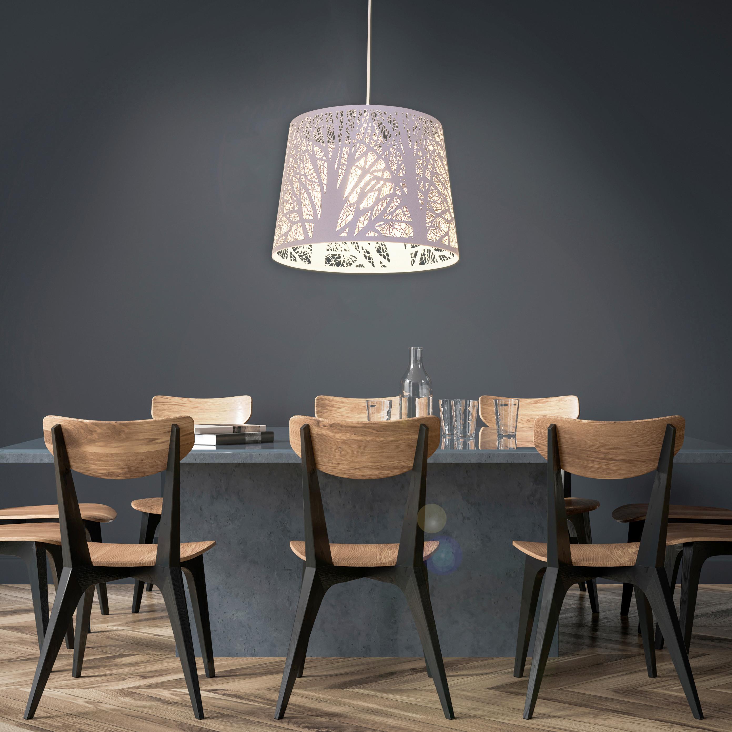 Hängeleuchte White Wood H: 110 cm 1-Flammig - Weiß, Trend, Kunststoff/Metall (25/110cm) - Näve