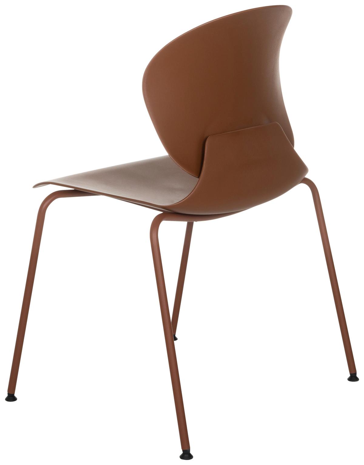 Besucherstuhl T36 Vi Rotbraun B: 56 cm - Rotbraun/Silberfarben, MODERN, Kunststoff/Metall (56/80/54cm) - MID.YOU