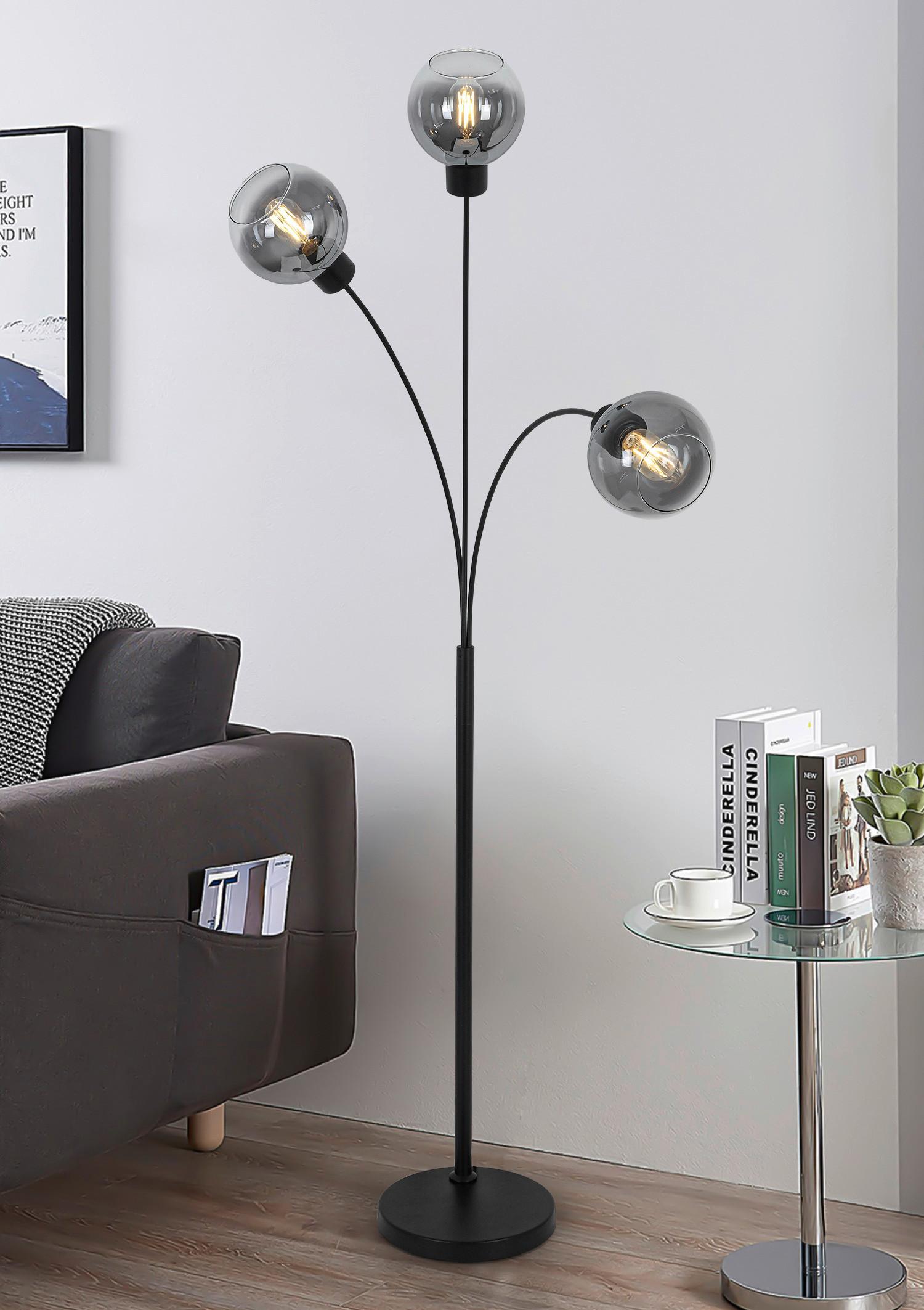 STOJACÍ LAMPA GITTI - černá, Moderní, kov/plast (63/160cm) - Mömax
