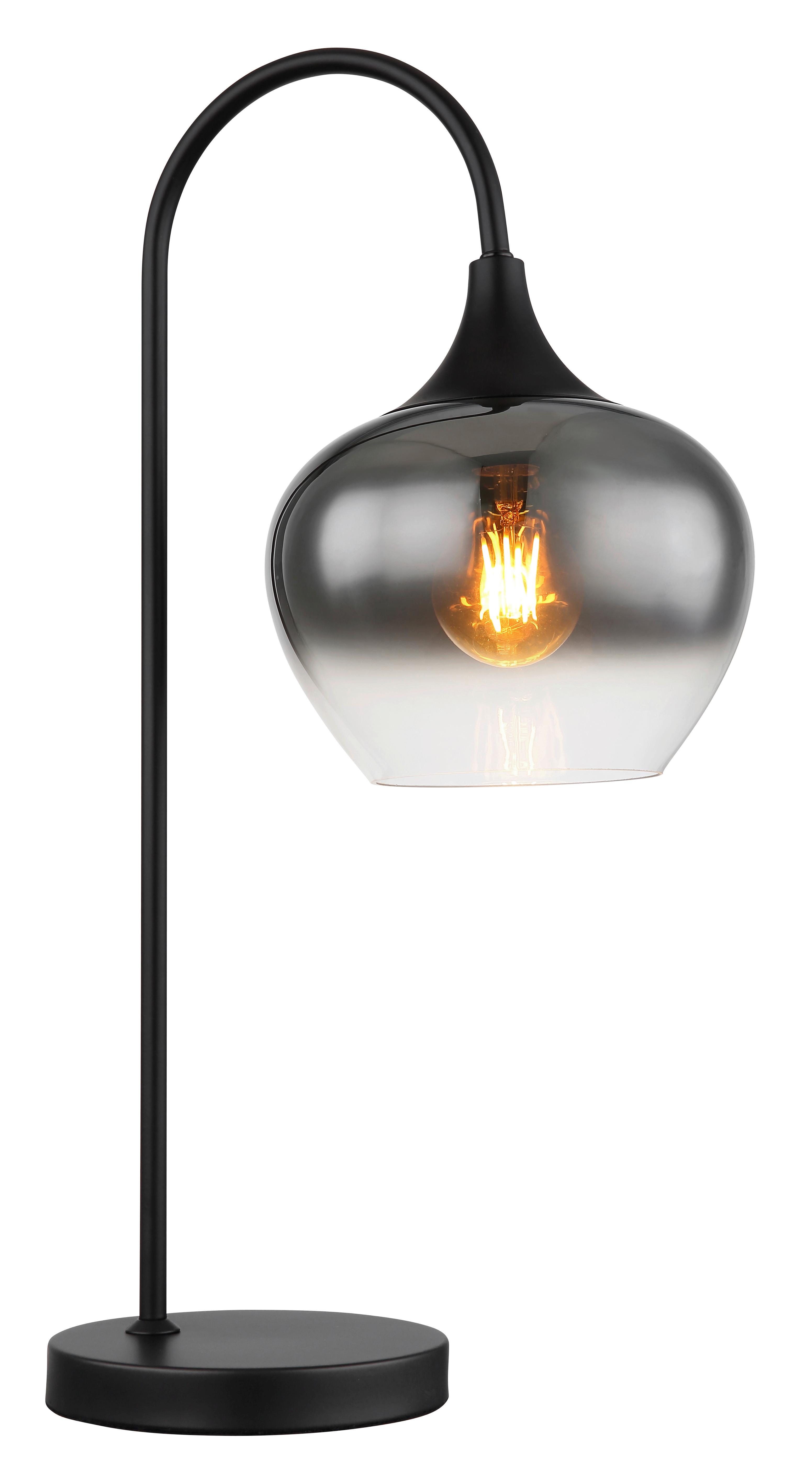 Tischleuchte 15548t Maxy - Schwarz, Design, Glas/Metall (27,5/18/54cm) - Globo