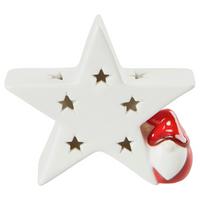 Dekostern Aus Keramik - Weiß, Basics, Keramik (10/9/3,5cm)