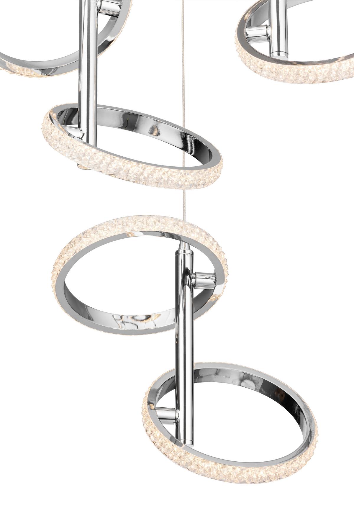 LED-Hängeleuchte Rong - Chromfarben, MODERN, Kunststoff/Metall (45,5/120cm)