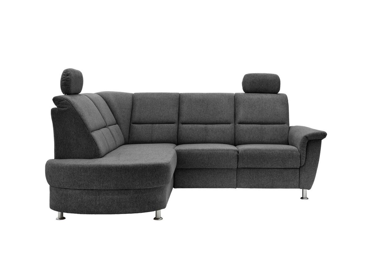 Ecksofa mit Stauraum Parole Anthrazit Chenille - Chromfarben/Anthrazit, KONVENTIONELL, Textil (184/231cm) - Livetastic