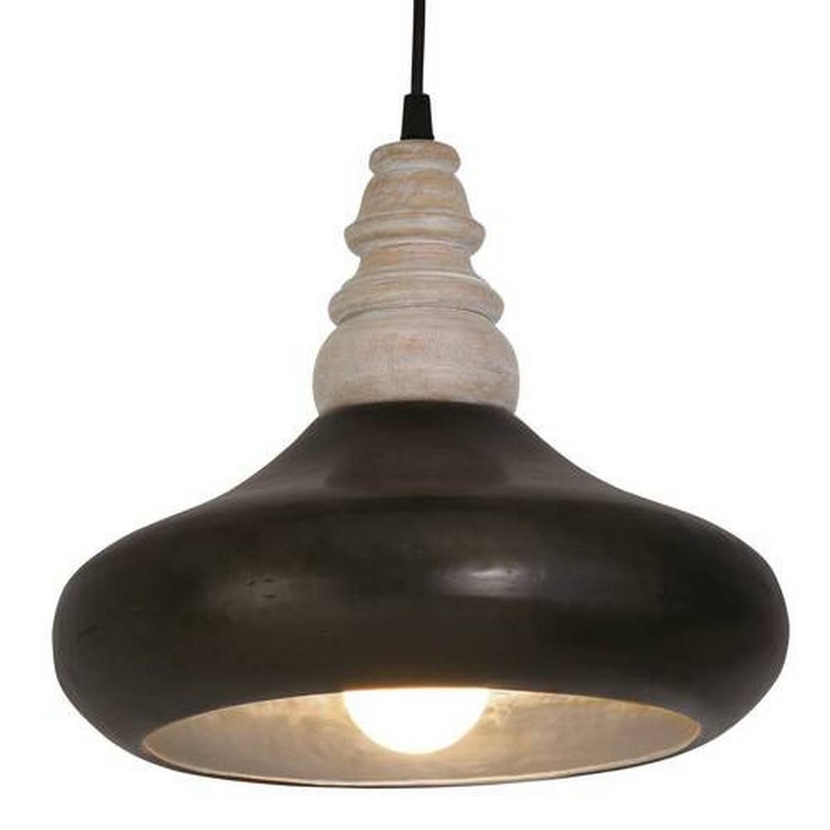 Hängeleuchte Pinhead H: 120 cm 1-Flammig - Anthrazit, KONVENTIONELL, Holz/Metall (26/120cm) - Näve