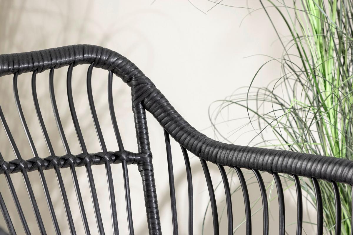 Balkonset Viga - Schwarz, KONVENTIONELL, Kunststoff/Metall - Gardenson