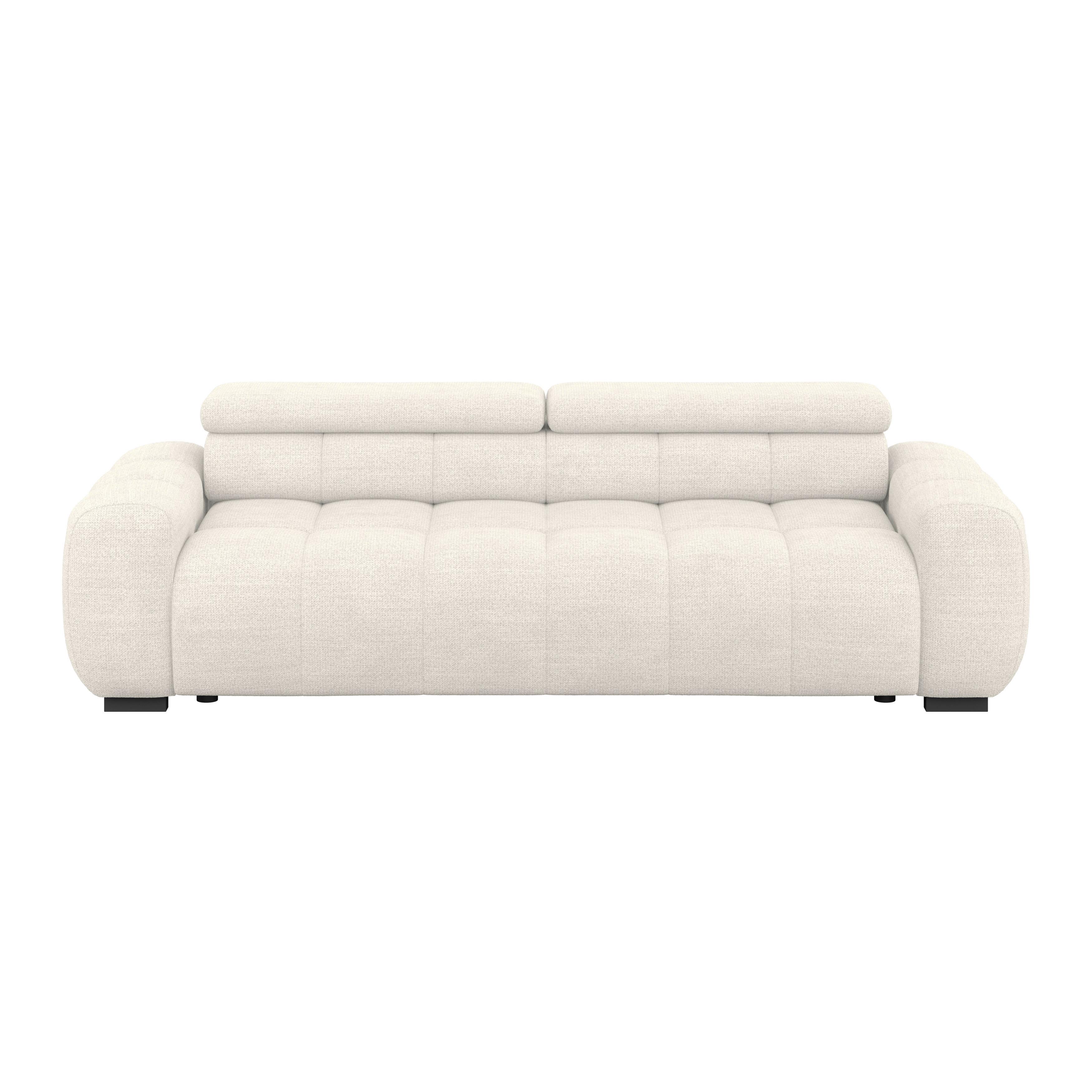Big Sofa Bull Webstoff greige, B: 248 cm - Greige/Schwarz, Design, Textil (248/77-97/108cm) - Luca Bessoni