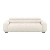 Big Sofa Bull Webstoff greige, B: 248 cm - Greige/Schwarz, Design, Textil (248/77-97/108cm) - Luca Bessoni