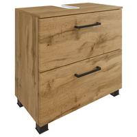 Waschbeckenunterschrank Manchester B:60 cm Eiche Dekor - Eichefarben/Schwarz, MODERN, Holzwerkstoff (60/59/35cm) - Held