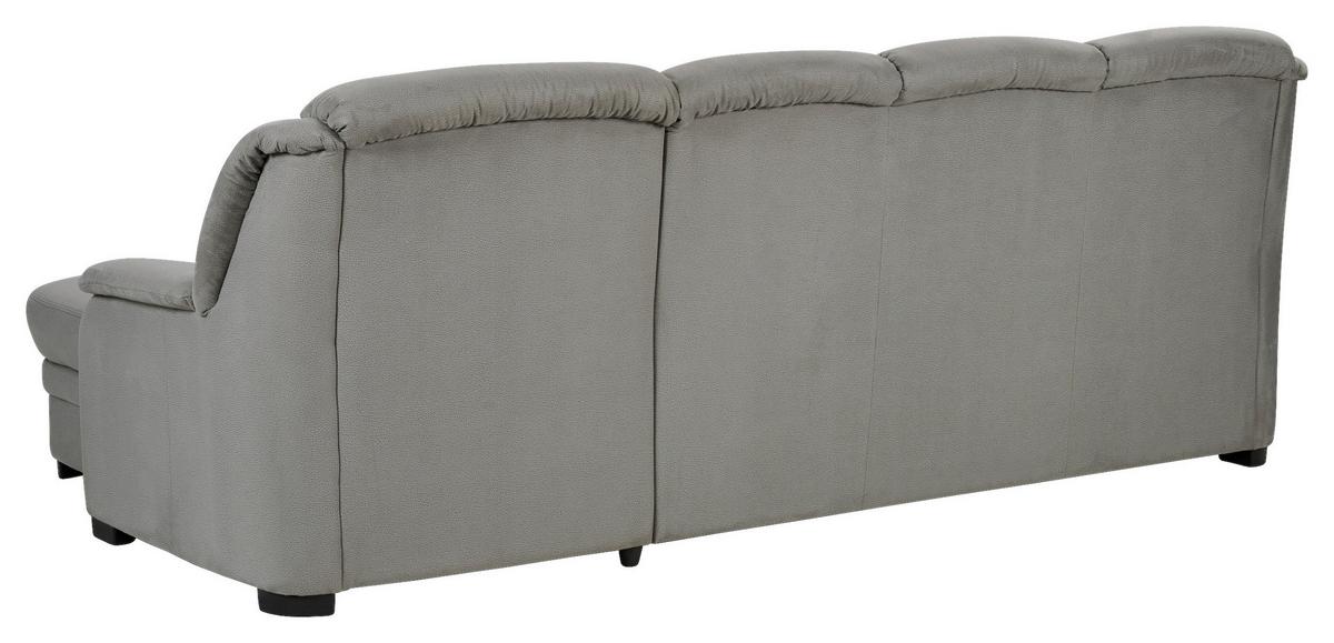 Ecksofa Marcus - Hellgrau/Schwarz, Basics, Textil (257/162cm) - MID.YOU
