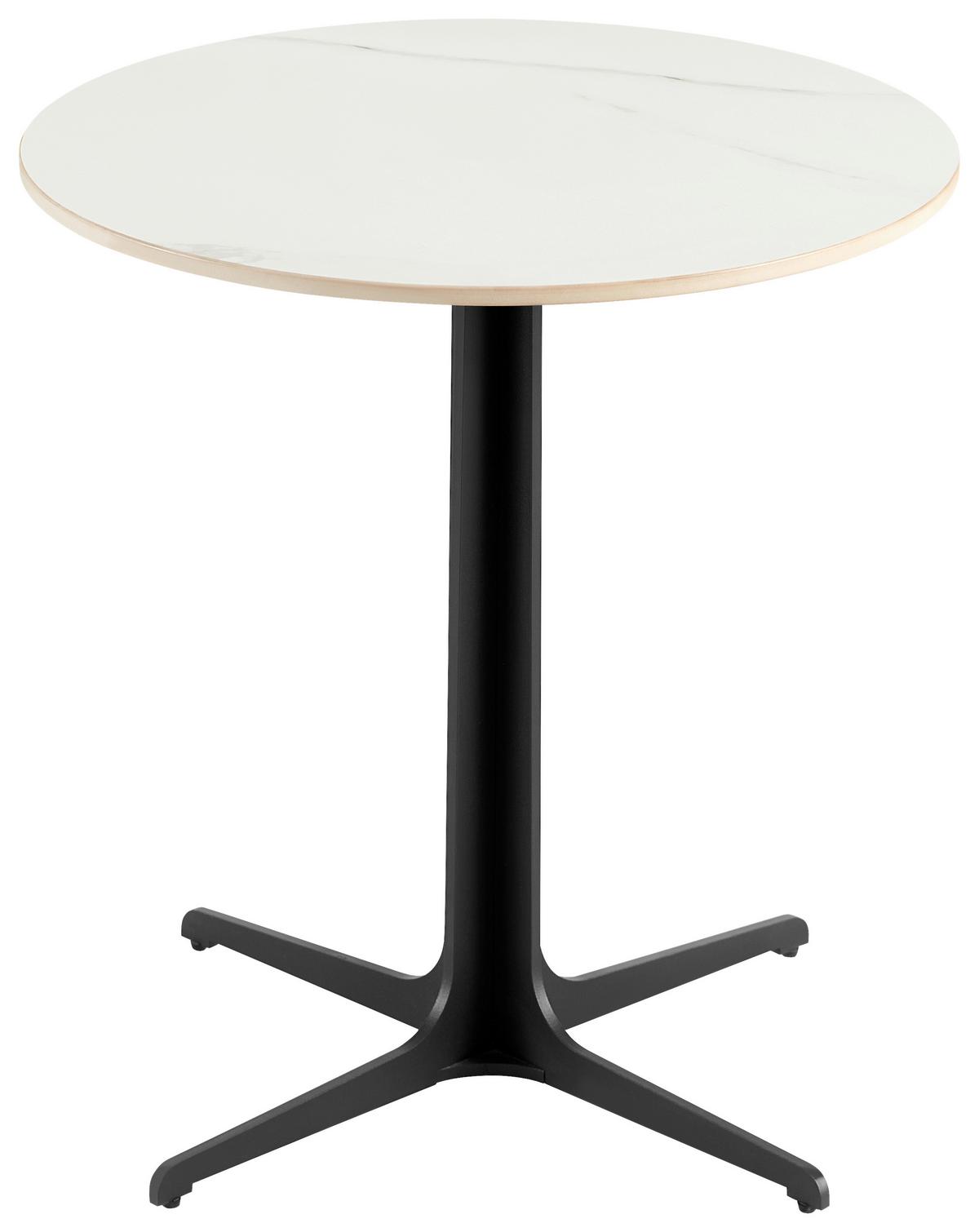 Couchtisch White Pearl 1 - Schwarz/Weiß, MODERN, Keramik/Metall (50/55/50cm)