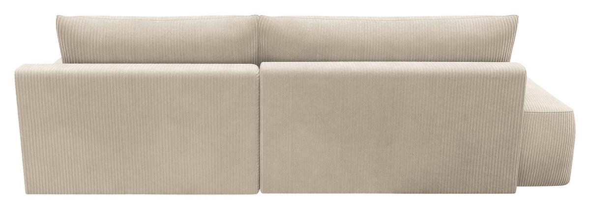 Eckschlafsofa Prag, Creme S: 253x167 cm - Creme/Schwarz, MODERN, Textil (253/167cm) - Trendmanufaktur