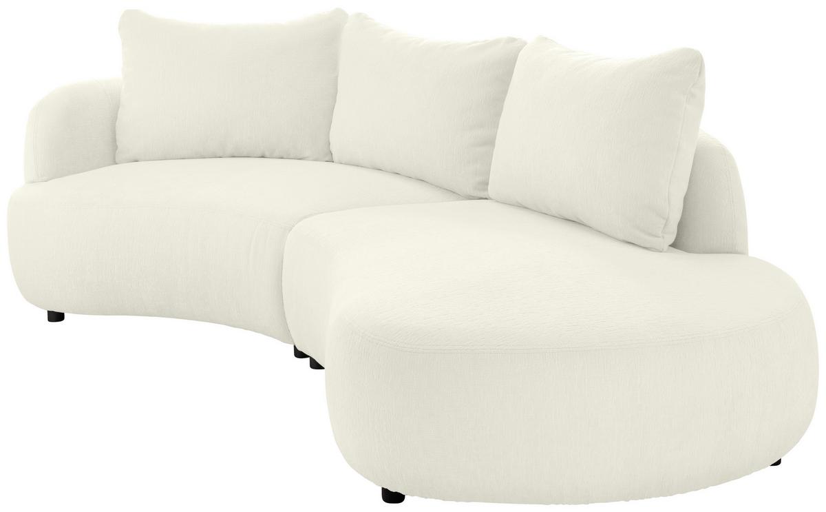 Ecksofa Doppo, Weiß S: 139x250 cm - Schwarz/Weiß, MODERN, Textil (139/250cm) - Livetastic