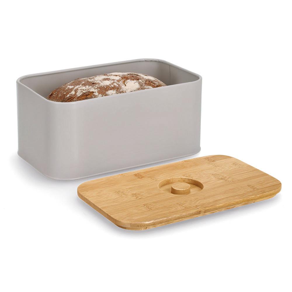 Brotkasten Beige B: 30 Cm - Beige, Basics, Holz/Metall (30/18/14cm) - Zeller Present