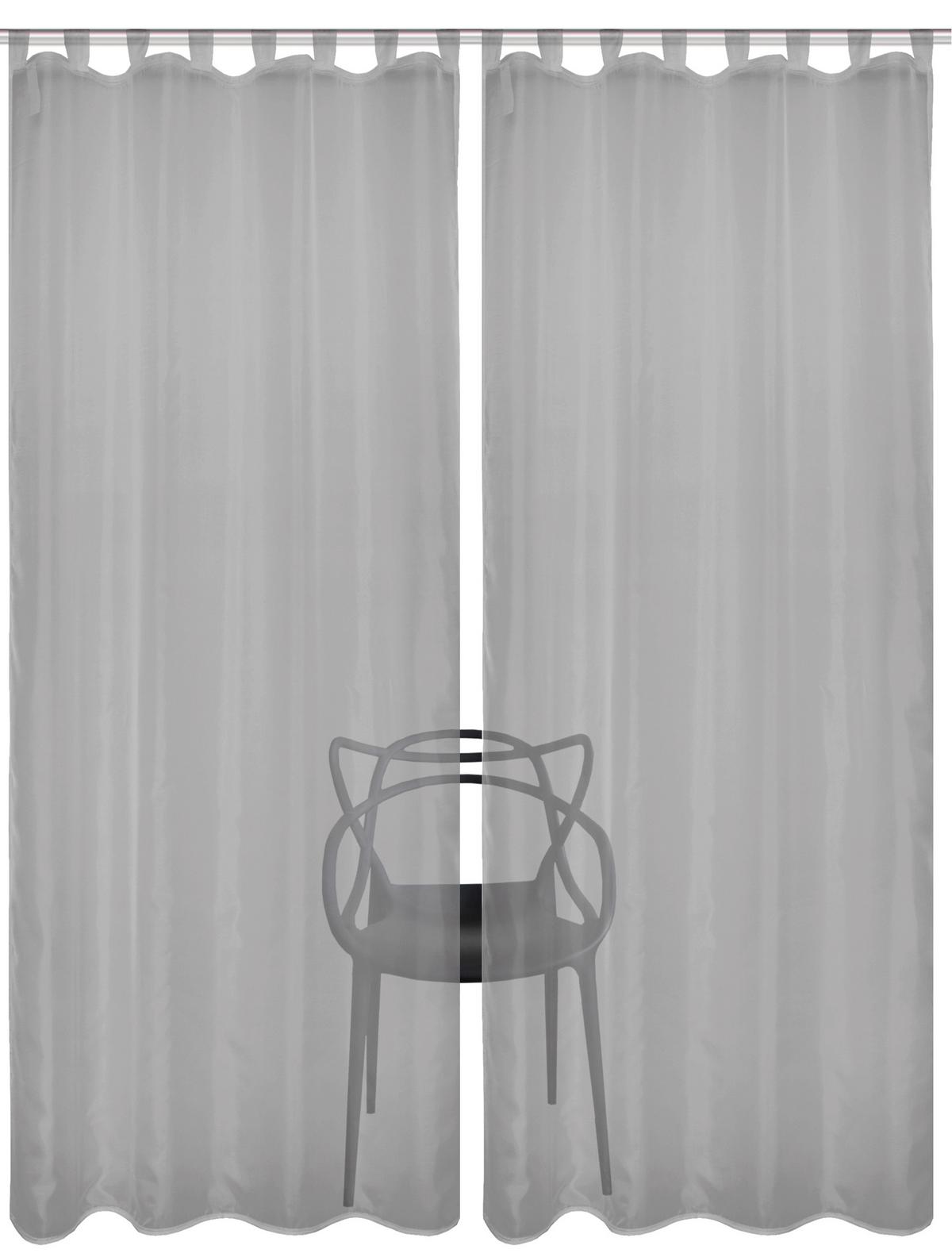 Schlaufenvorhang Nessi - Anthrazit Hochglanz, Basics, Textil (135/245cm)