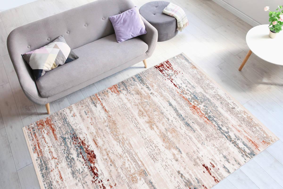 Wwebteppich Grau/Rosa Akropolis 80x150 cm - Rosa/Grau, Design, Textil (80/150cm) - Kayoom