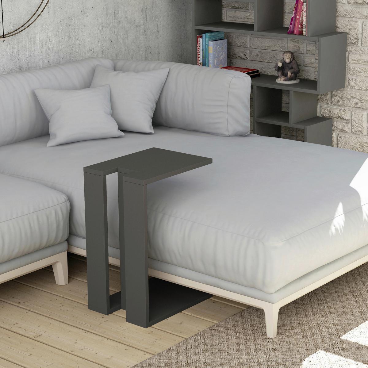 Beistelltisch Muju Beistelltisch - Anthrazit, Design, Holzwerkstoff (30/40/57cm) - Livetastic