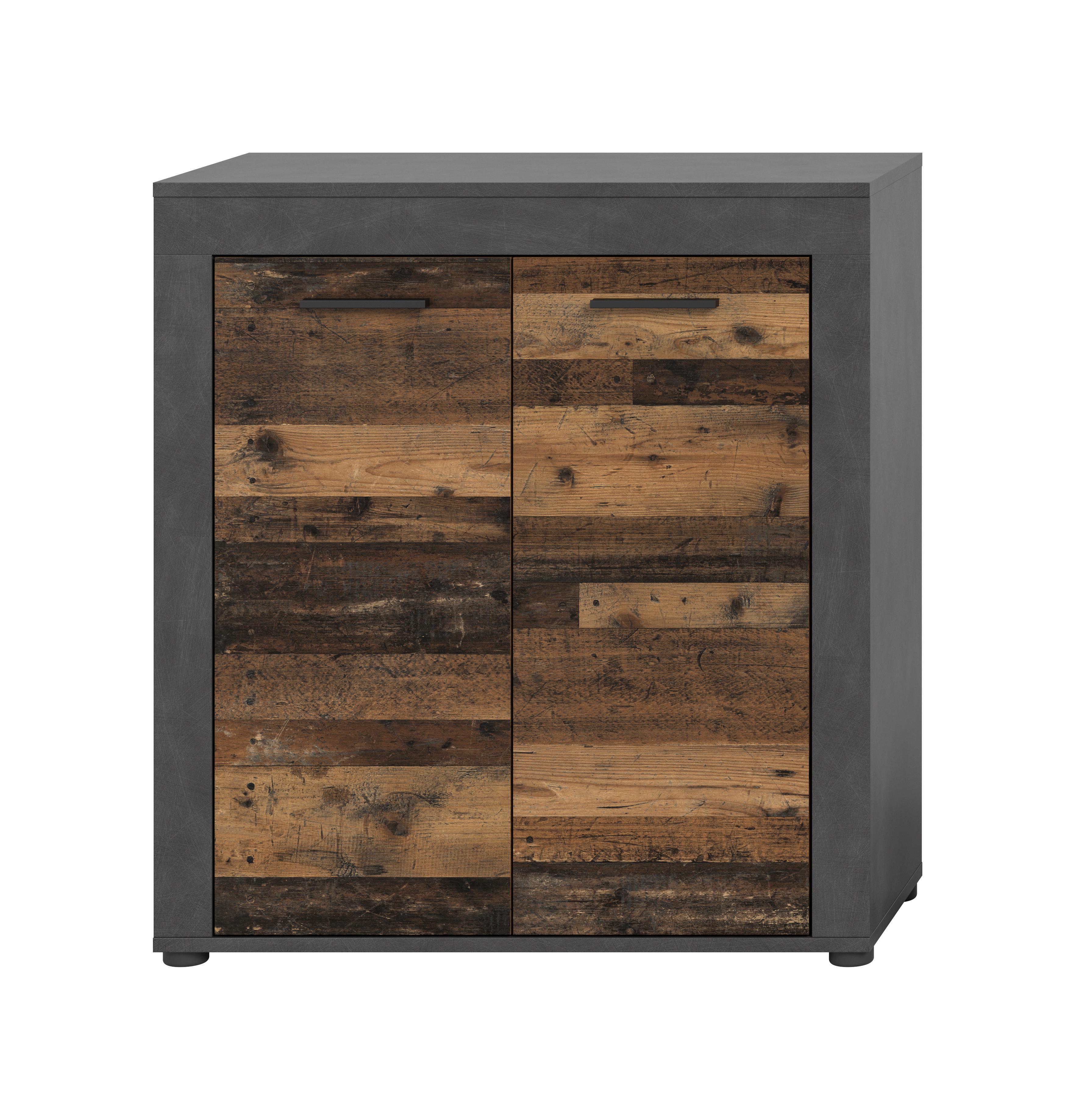 Highboard Jam Anthrazit/naturfarben B: 80 Cm - Anthrazit/Schwarz, Design, Holzwerkstoff (80/88/35cm) - MID.YOU