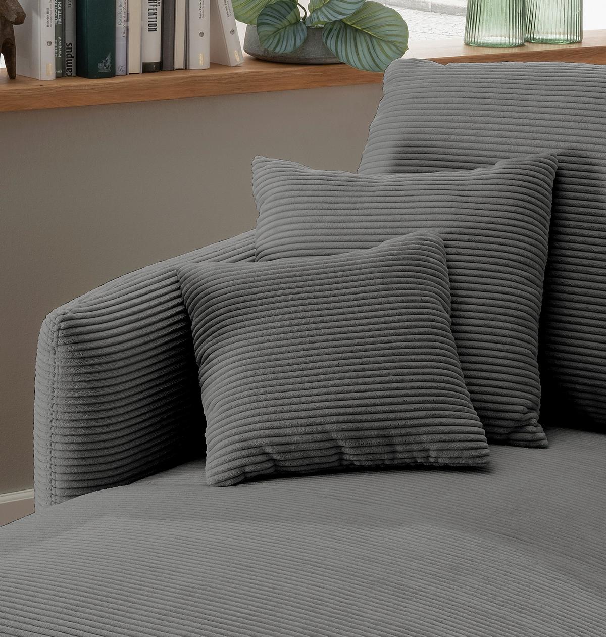 XXL-Sessel Vanilla, Grau B: 112 cm - Schwarz/Grau, Design, Textil (112/95/158cm) - Livetastic