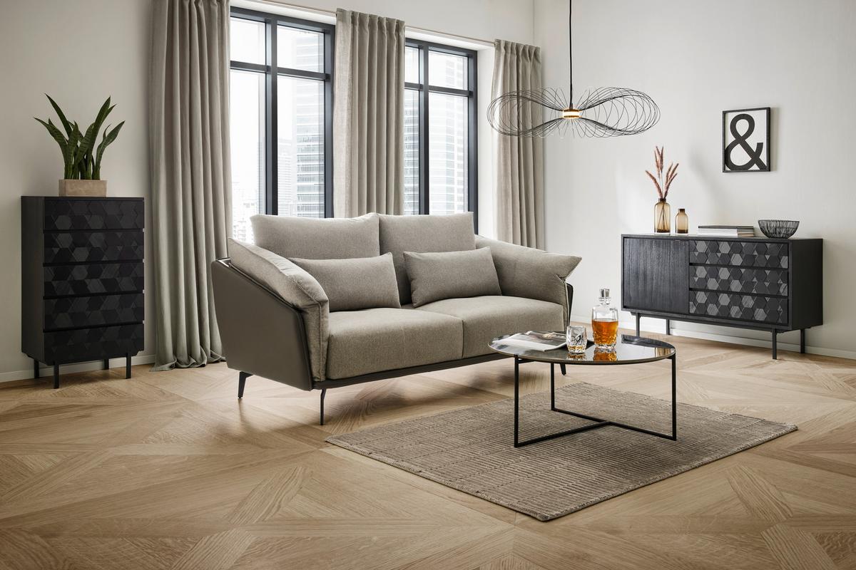 Komoda ROMA - černá, Moderní, kov/dřevo (54/103/39cm) - Bessagi Home