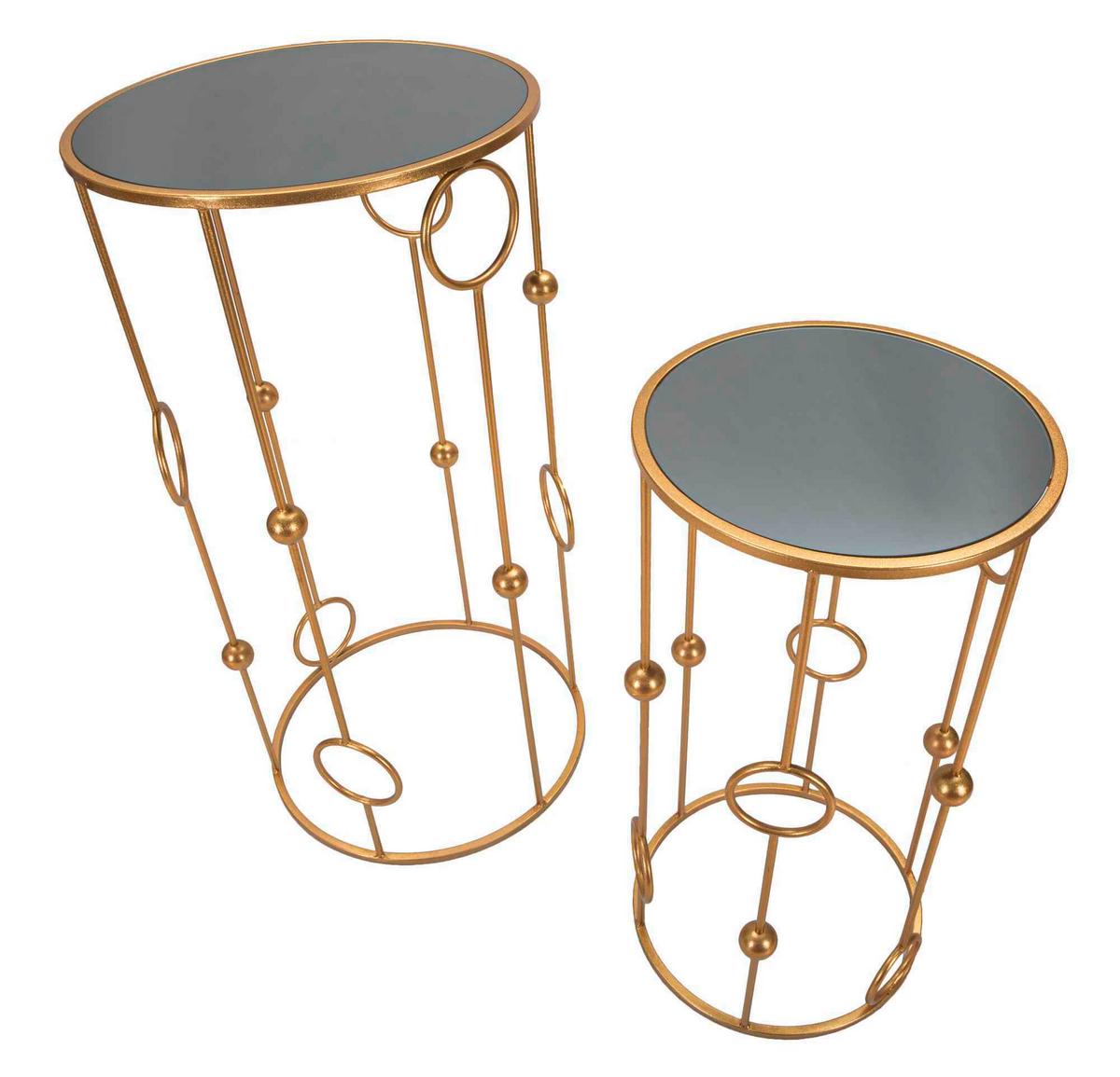 Couchtisch Cage Set 2pcs Goldfarben B: 50 Cm - Goldfarben, Basics, Glas/Holzwerkstoff (50/100/50cm)