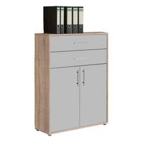 AKTENSCHRANK OFFICE EDITION - Hellgrau/Sonoma Eiche, LIFESTYLE, Holzwerkstoff (84,4/113,6/33cm) - MID.YOU