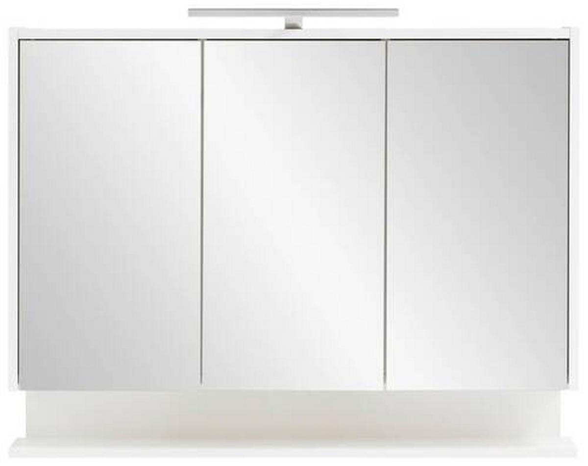 Spiegelschrank Flag Mit Led 3 Türen, Weiß - Weiß Hochglanz/Weiß, MODERN, Glas/Holzwerkstoff (93,5/71,4/16cm) - MID.YOU