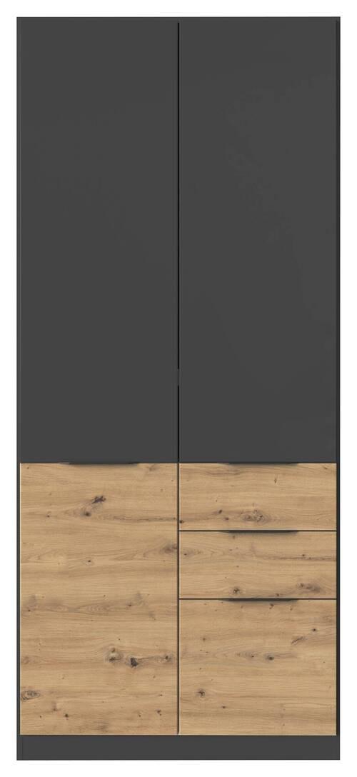 Šatní skříň MAX-EXTRA,2-dveřová - šedá/dub artisan, Konvenční, kompozitní dřevo/plast (91/210/54cm) - James Wood