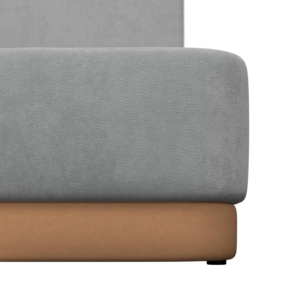 Čalouněná postel JOSEF 160x200 cm, šedá - šedá/černá, Moderní, kov/dřevo (160/200cm) - Bessagi Home