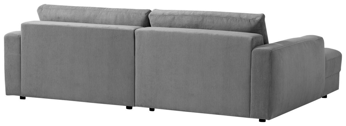 Ecksofa Bourbon - Dunkelgrau/Schwarz, MODERN, Textil (176/250cm) - Trendmanufaktur