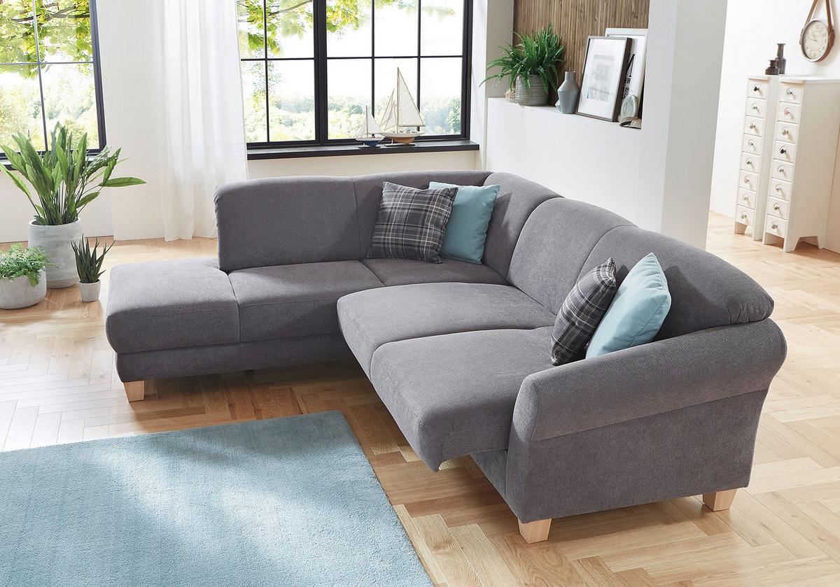 Ecksofa Gotland grau mit Bettkasten, 212x257 cm - Naturfarben/Grau, KONVENTIONELL, Textil (212/257cm) - Sit & More